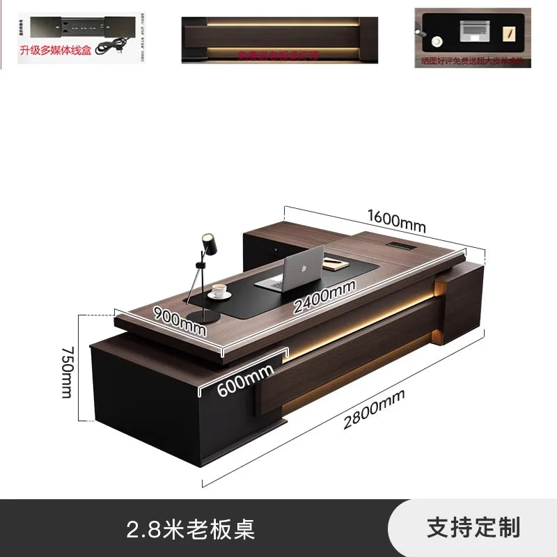 High-end Office Desks, High-end Office Desks, High-end Filing Cabinets, Suitable for Boss Offices and President Offices
