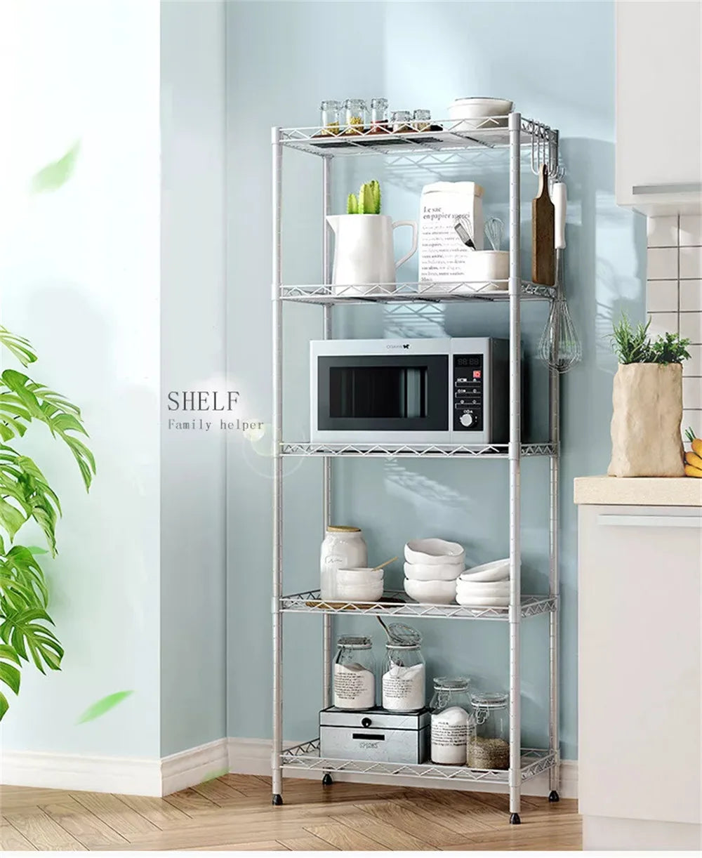 5 Tier Storage Rack Wire Shelving Unit Storage Shelves for Kitchen Living Room