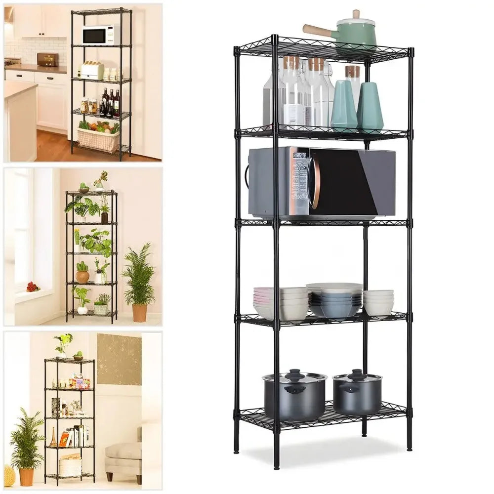 5 Tier Storage Rack Wire Shelving Unit Storage Shelves for Kitchen Living Room