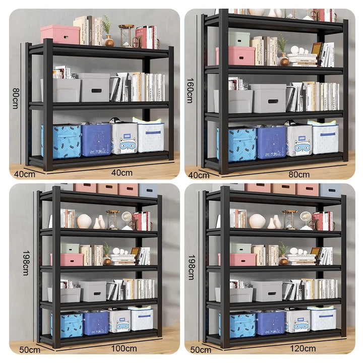 3/4/5 Tier storage rack Shelving Heavy Duty, Adjustable supermarket shelves carbon steel warehouse racks household storage racks