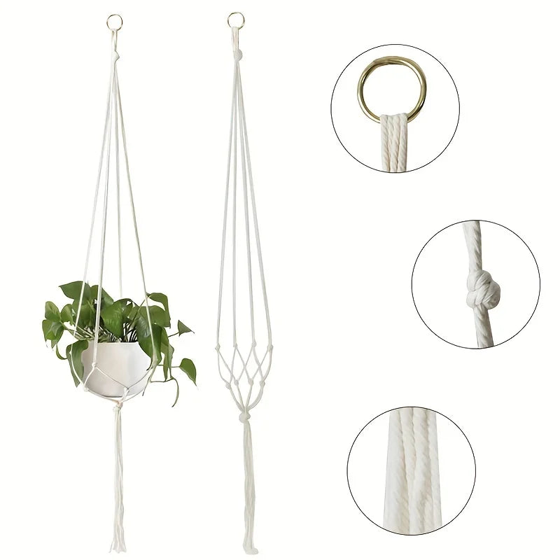 Macrame Handmade Plant Hanger Baskets Flower Pots Holder Balcony Hanging Decoration Flowerpot net bag Home Garden Supplies