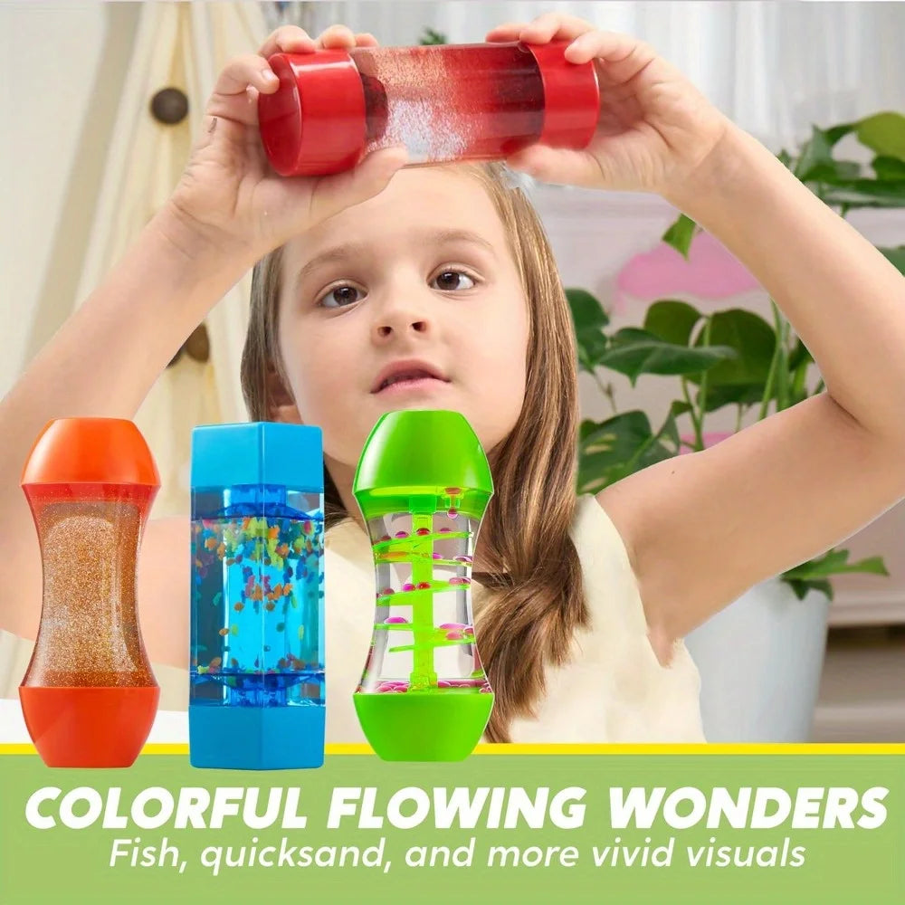 JOYFY 4-Pack Fidget Tubes Sensory Stress Relief Toy Speech Therapy Materials Calming Toys for Children Birthday Chirstmas Gift