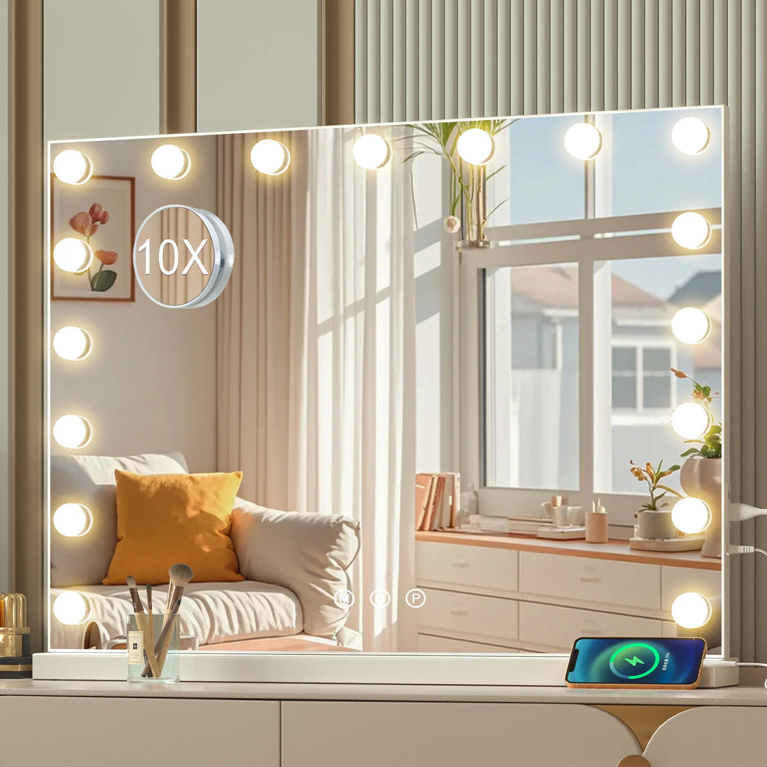 NEW Hollywood LED Vanity Mirror with Adjustable Lights - Sturdy Frame Make Up Mirror for Dressing Table Bedroom