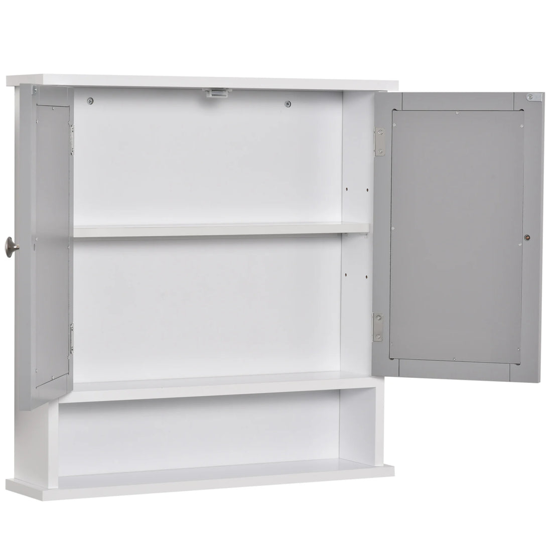 Wall Mounted Mirror Cabinet W/ Double Mirror Doors & Adjustable Shelf