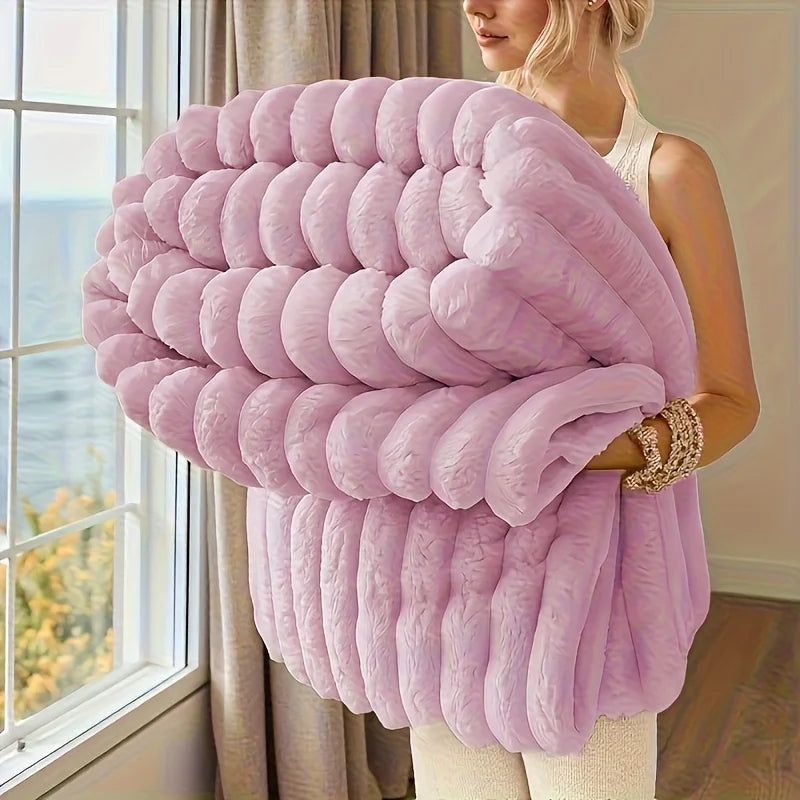 1 Pc ROSEKIND Blankets, 300GSM Soft & Warm Fleece Blankets, This Stylish Throw Blanket for All Seasons Clearance Sale For UK