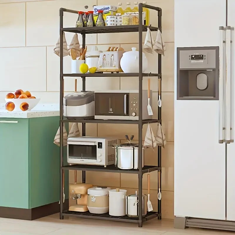 Multi functional 5-layer iron storage rack - suitable for organizing kitchens, living rooms, and garages, multi room use