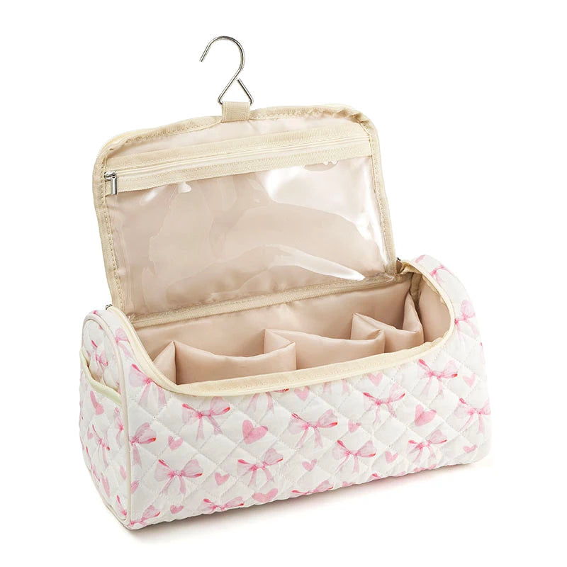 Travel Bag Hangable Storage Bags With Hanging Hook Quilted Travel Case For Airwrap Cotton Hair Tools