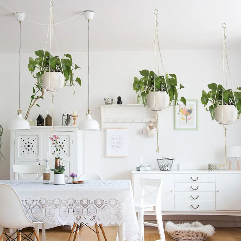 Macrame Handmade Plant Hanger Baskets Flower Pots Holder Balcony Hanging Decoration Flowerpot net bag Home Garden Supplies