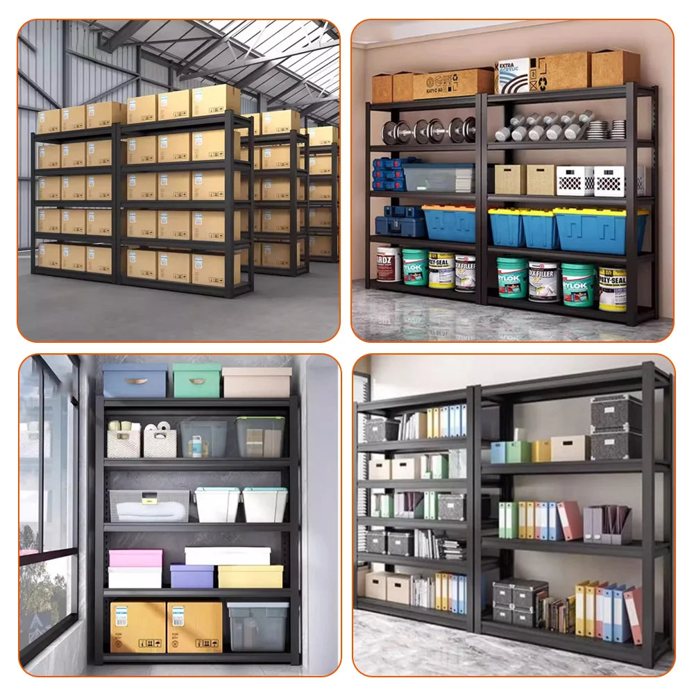 3/4/5 Tier storage rack Shelving Heavy Duty, Adjustable supermarket shelves carbon steel warehouse racks household storage racks