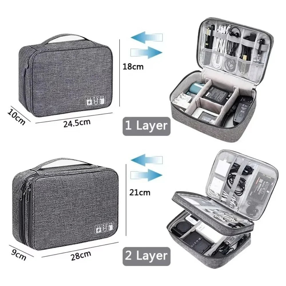 Data Cable Storage Bag Waterproof Folding Bag Electronic Accessories Cable Organizer Portable Data Line Charger Plug Storage Bag