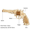 Robotime Rokr DIY 3D Scatter With Rubber Band Bullet Wooden Gun Puzzle Assembly Model Game Popular Educational Toys For Children