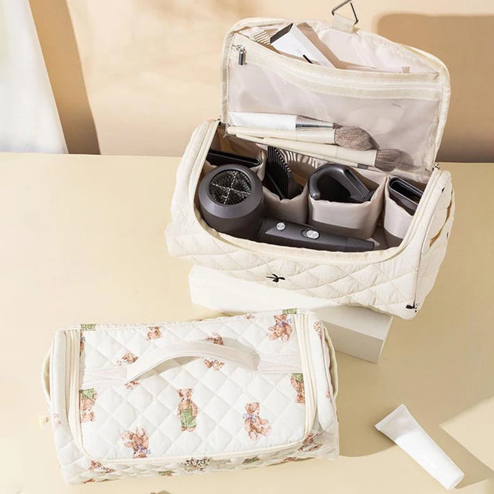Travel Bag Hangable Storage Bags With Hanging Hook Quilted Travel Case For Airwrap Cotton Hair Tools