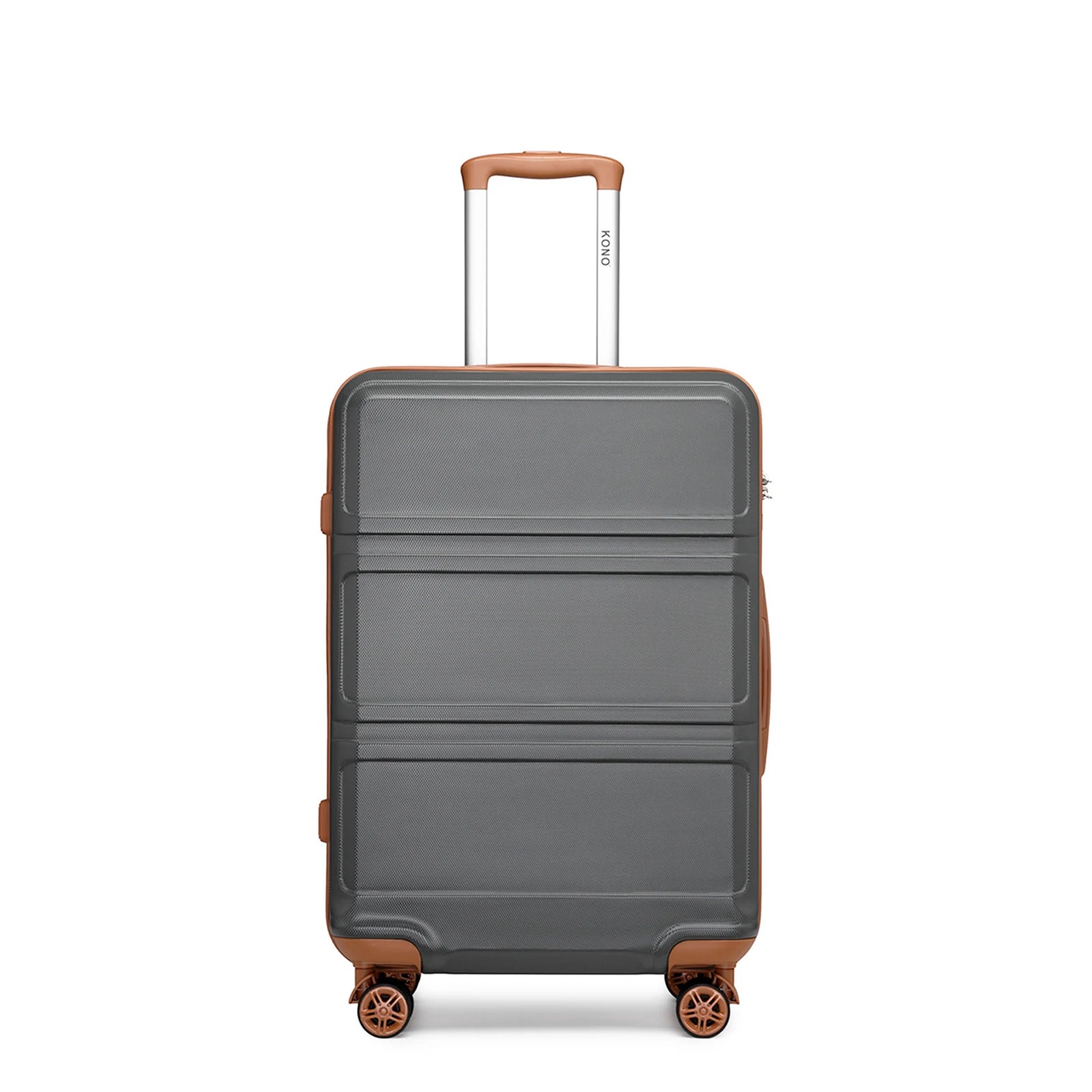KONO 20/24/28 Inch Travel Trolley Case Hard Shell Suitcase, Lightweight ABS Carry On Luggage with TSA Lock, 360° Silent Double Spinner Wheels, 3-Level Adjustable Telescopic Handle,