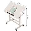 Mobile Stand Up Desk with Wheels Small Computer Desk Adjustable Height Laptop Desk White Standing Table Home Office Desks