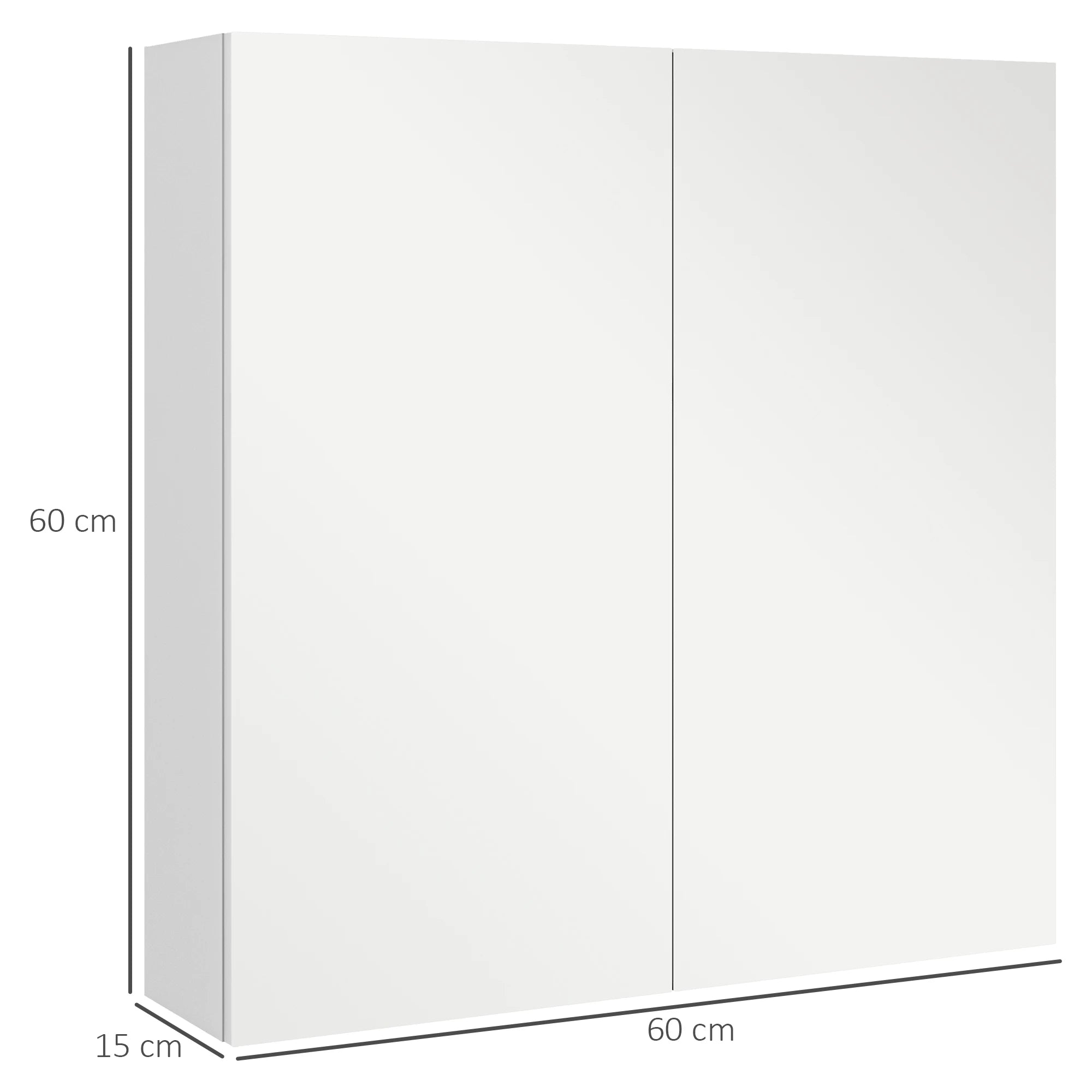 Wall Mounted Bathroom Storage Cupboard W/ Mirror and Shelf, White