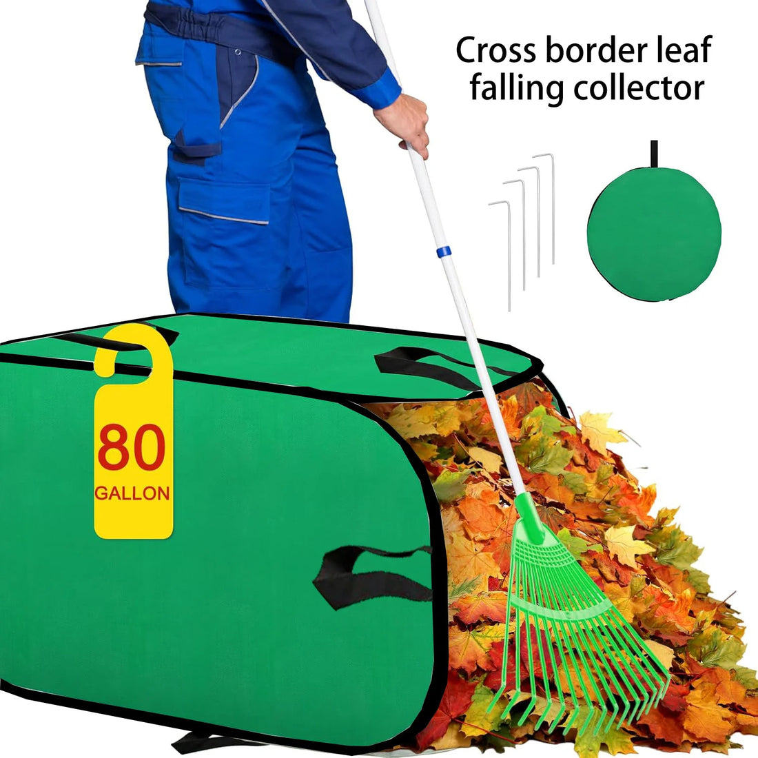 Large Capacity Gardening Garbage Bag, Foldable Leaf Collector, Pop-up Leaf Dustpan Garden Bag, Courtyard Leaf Bag
