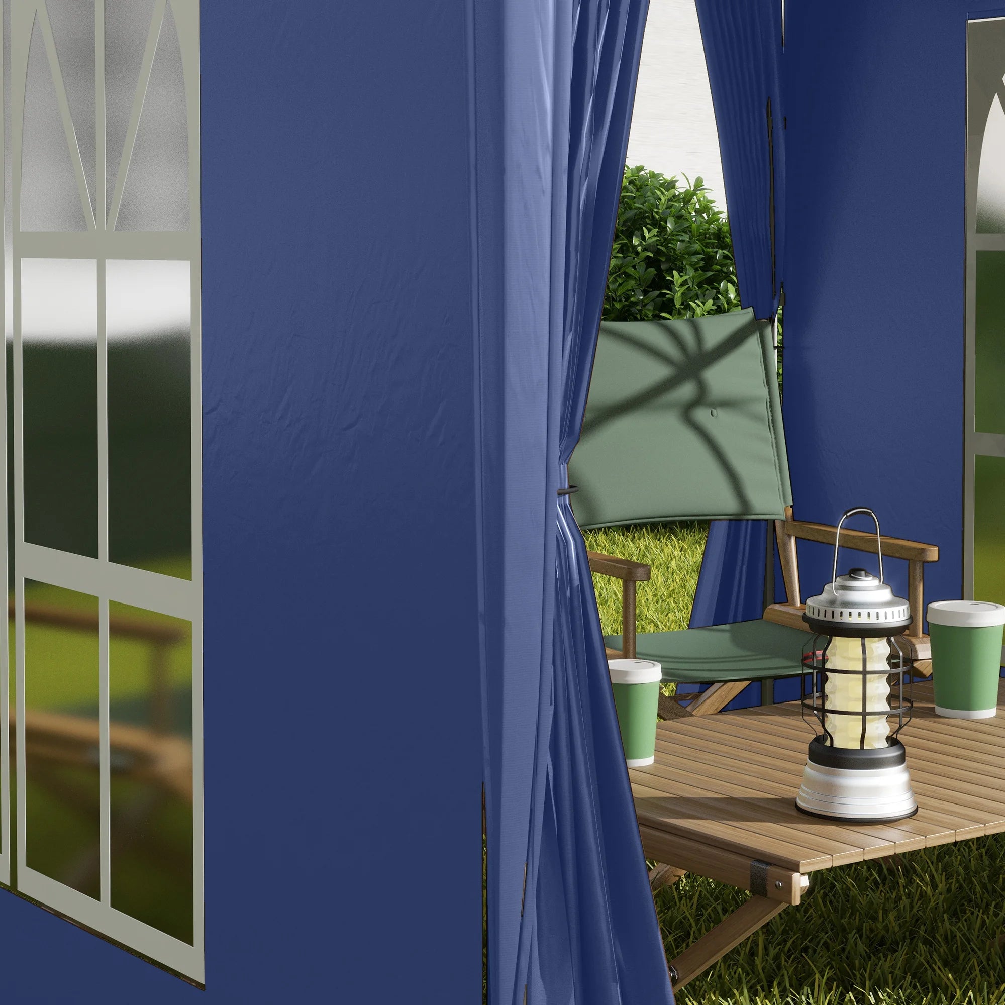 Outsunny 2 x 2 m Garden Pop Up Gazebo, Wedding Party Tent Marquee, Water Resistant Awning Canopy, Blue