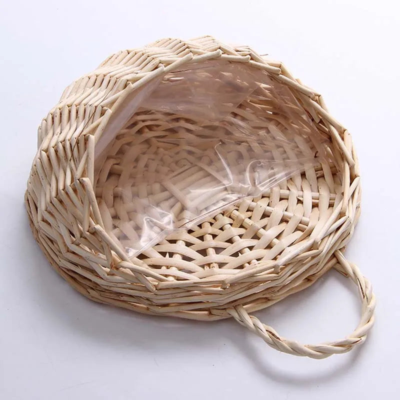 Hand Made Wicker Rattan Flower Planter Wall Hanging Wicker Rattam Basket