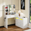 YITAHOME Corner LED Vanity Table with Charging Station Drawers Adjustable Shelves Makeup Desk