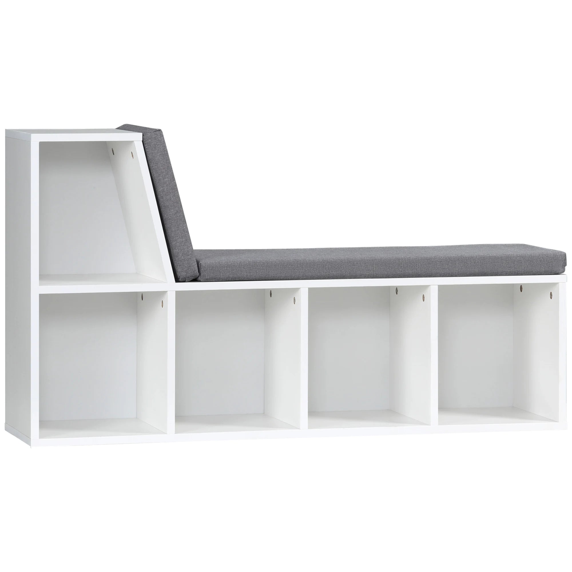 2 Tier Bookcase w/ Removable Cushions Storage Cabinet for Living Room