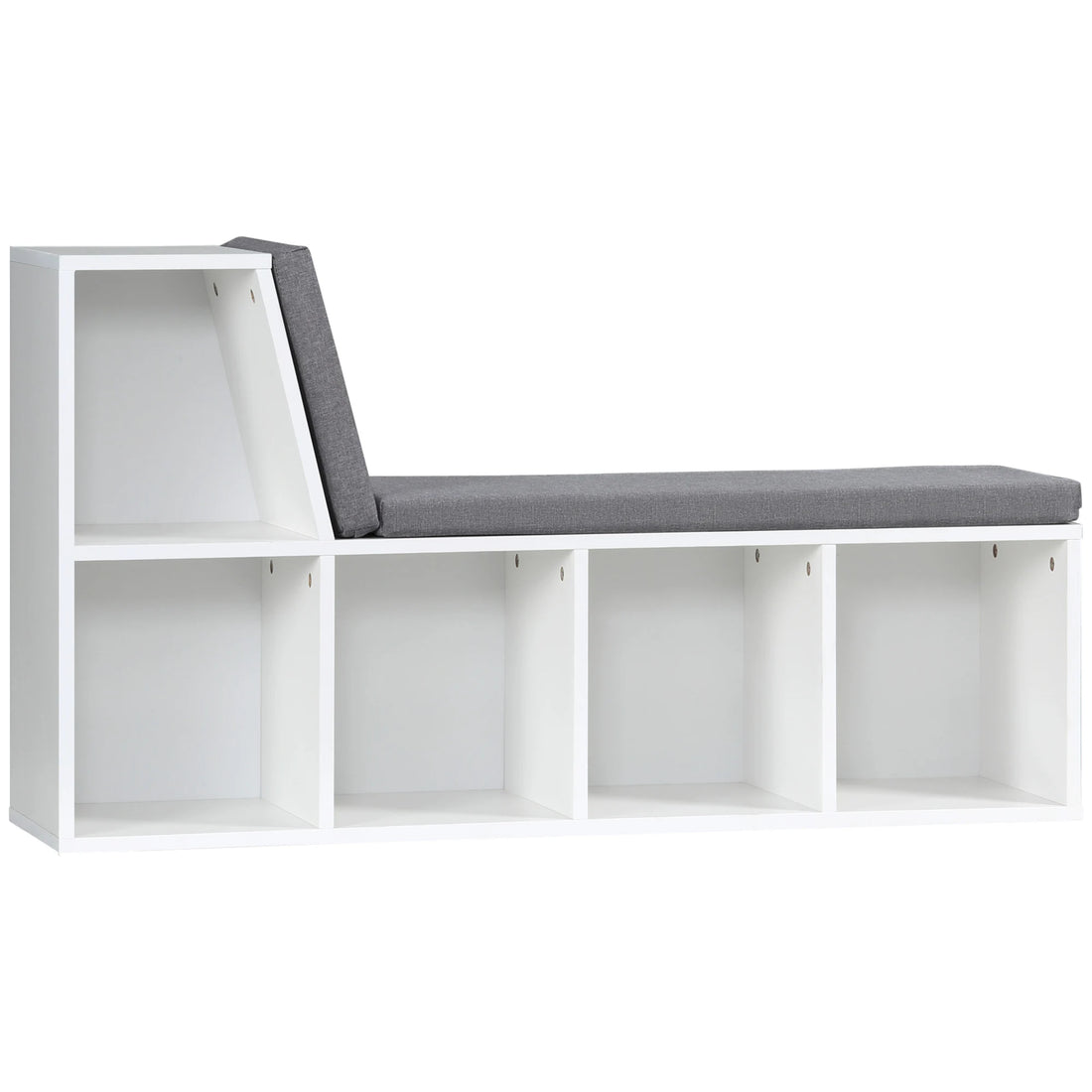 2 Tier Bookcase w/ Removable Cushions Storage Cabinet for Living Room