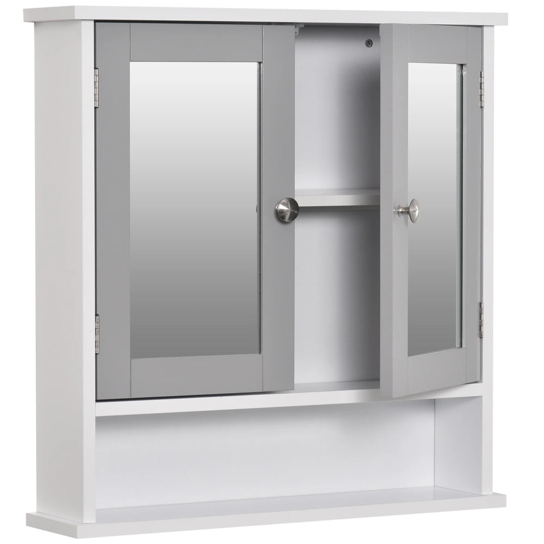 Wall Mounted Mirror Cabinet W/ Double Mirror Doors & Adjustable Shelf