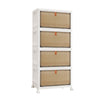 3/4/5 Tier Stackable Storage Boxes with Lids,Sturdy PP Matterial, Foldable Plastic Storage Unit for Toys/Office Supplies/Clothes