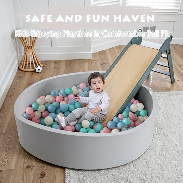 Baby Ball Pit, Round Baby Soft Foam Ball Pit for Toddlers, Indoor Outdoor Small Kids Ball Pool, Balls Not Included