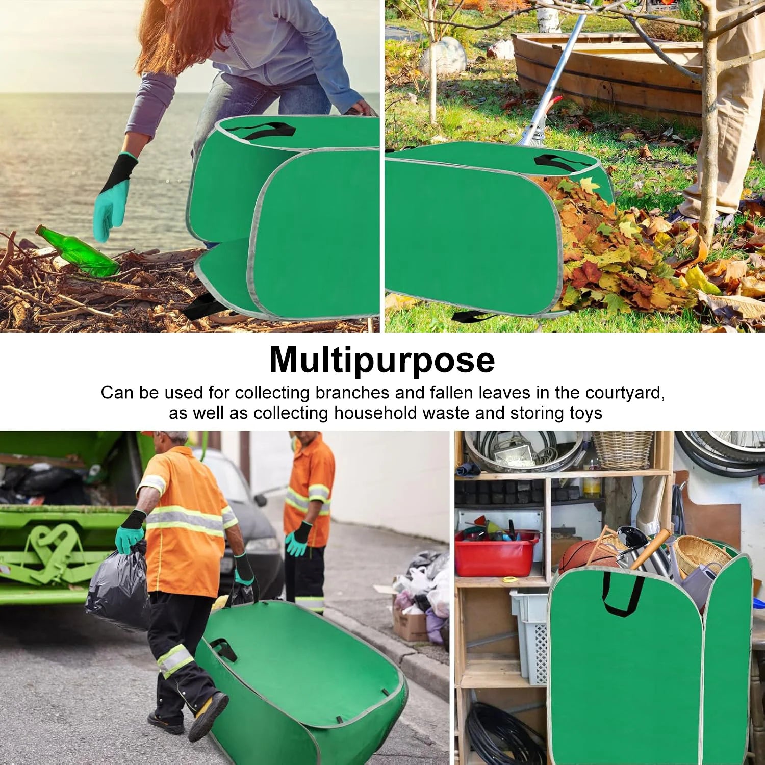 Large Capacity Gardening Garbage Bag, Foldable Leaf Collector, Pop-up Leaf Dustpan Garden Bag, Courtyard Leaf Bag