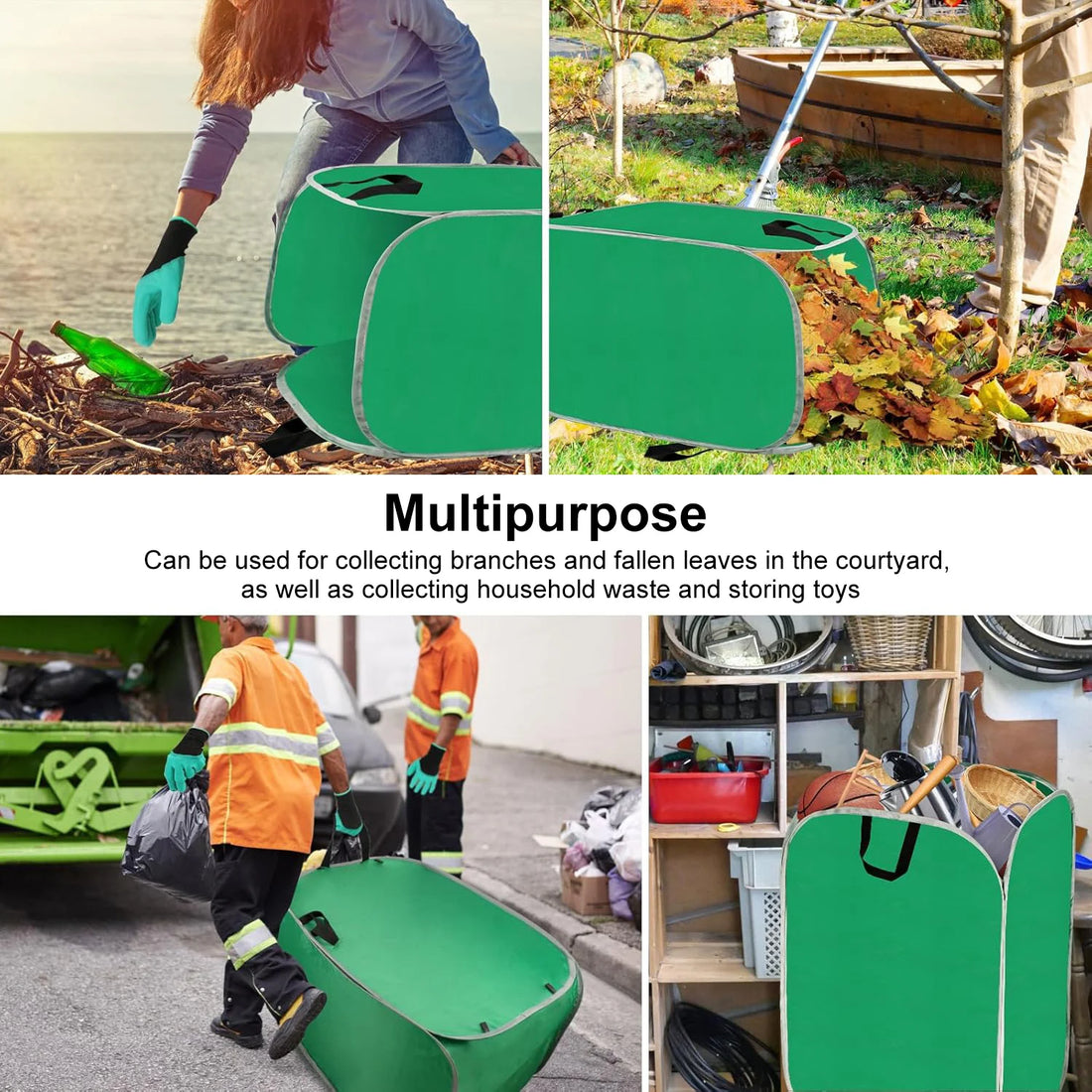 Large Capacity Gardening Garbage Bag, Foldable Leaf Collector, Pop-up Leaf Dustpan Garden Bag, Courtyard Leaf Bag