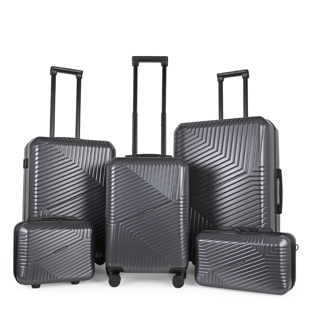 JLY Swirl ABS+PC Hard Shell Luggage Set TSA Lock Silent 360 Spinner Wheels Lightweight Rolling Suitcase 14/16 Vanity Case 20 Carry On Cabin Bag 24/28 Inch Travel Suitcases With Cup Holder For Family Business Trip