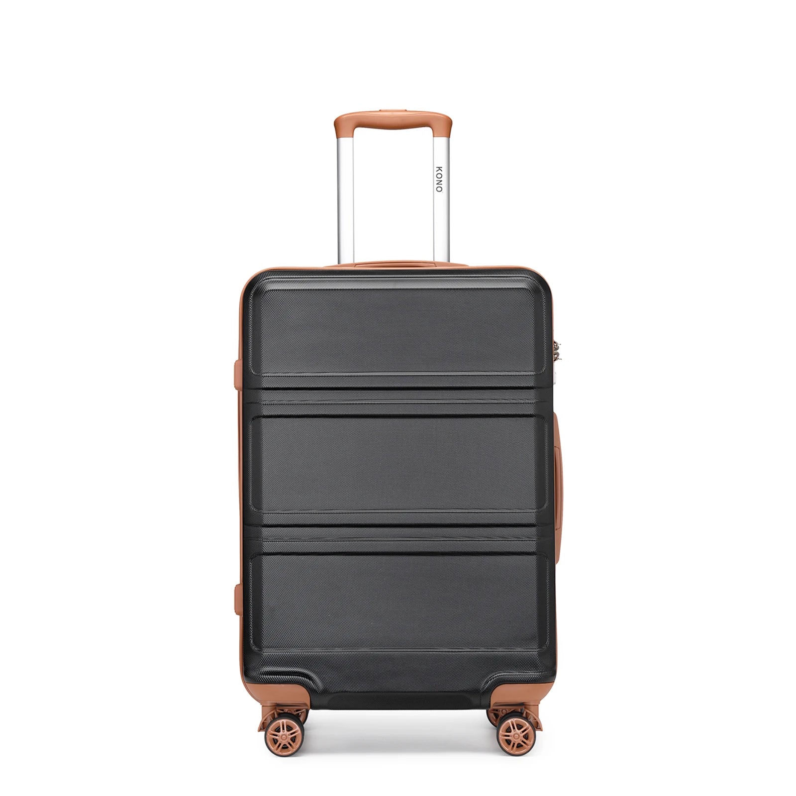 KONO 20/24/28 Inch Travel Trolley Case Hard Shell Suitcase, Lightweight ABS Carry On Luggage with TSA Lock, 360° Silent Double Spinner Wheels, 3-Level Adjustable Telescopic Handle,