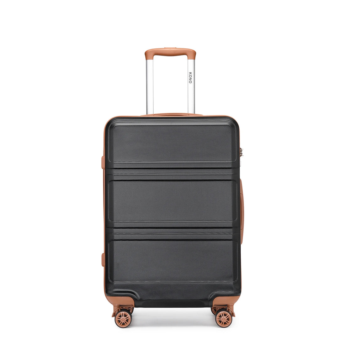 KONO 20/24/28 Inch Travel Trolley Case Hard Shell Suitcase, Lightweight ABS Carry On Luggage with TSA Lock, 360° Silent Double Spinner Wheels, 3-Level Adjustable Telescopic Handle,