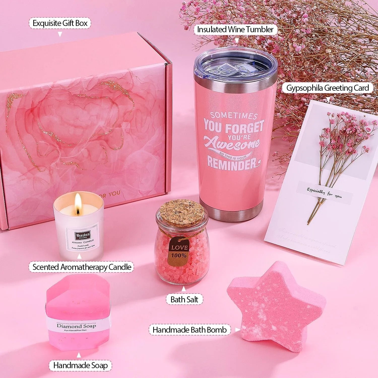 Birthday Pamper Gifts for Women, Unique Self Care Package Relaxation Spa Ba KXXP