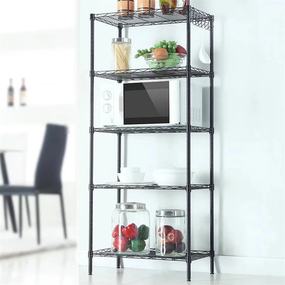 5 Tier Storage Rack Wire Shelving Unit Storage Shelves for Kitchen Living Room