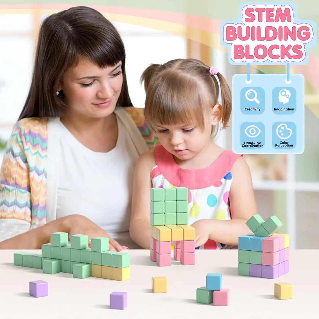 32Pcs Magnetic Blocks for Kids， Magnetic Building Cubes, Educational  STEM Learning Christmas Toys