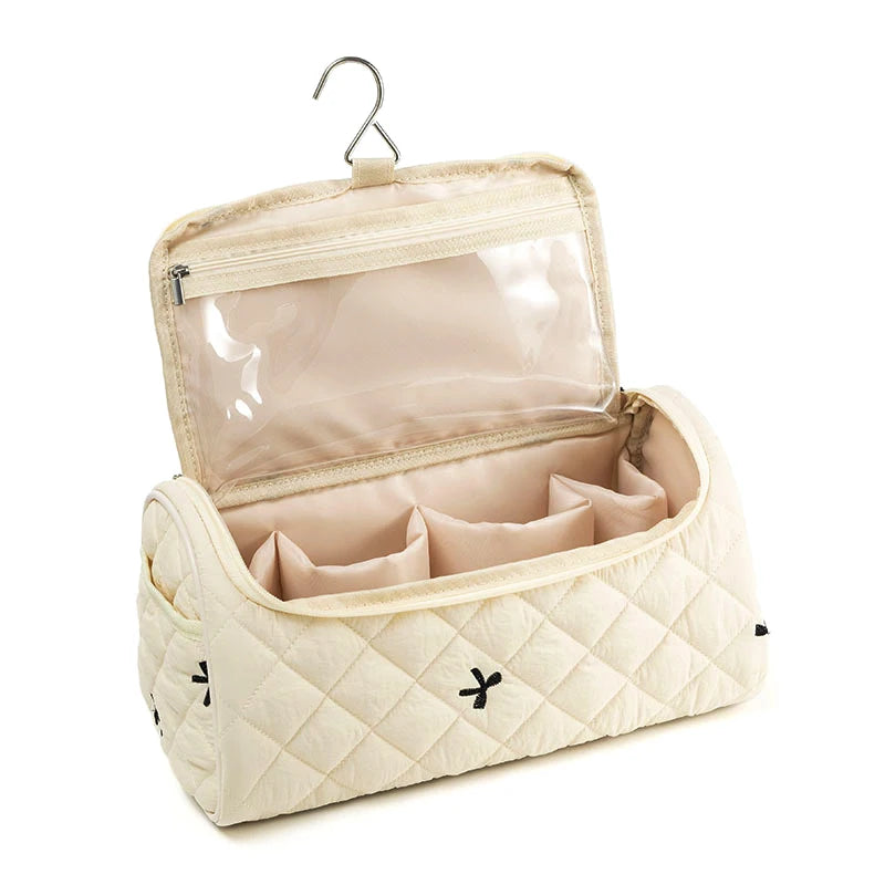 Travel Bag Hangable Storage Bags With Hanging Hook Quilted Travel Case For Airwrap Cotton Hair Tools