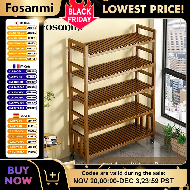 Indoor balcony plant stand flower rack simple movable garden flower pot storage rack