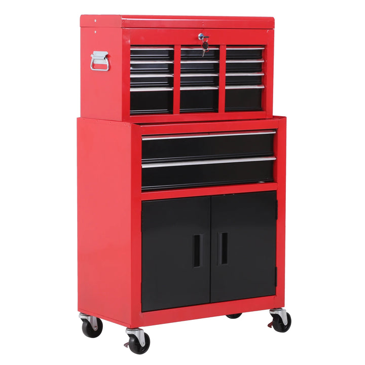 Portable Toolbox Tool Box Top Chest Cabinet Garage Storage Roll Cab Red New