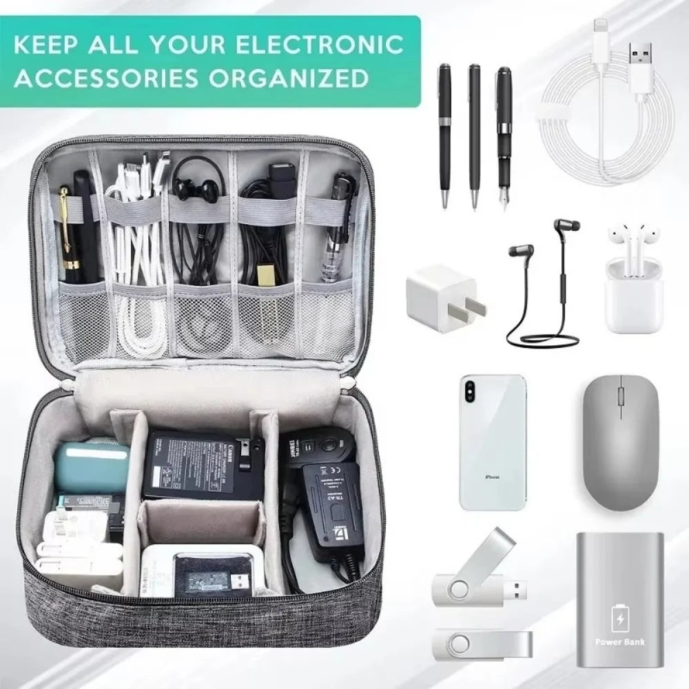Data Cable Storage Bag Waterproof Folding Bag Electronic Accessories Cable Organizer Portable Data Line Charger Plug Storage Bag