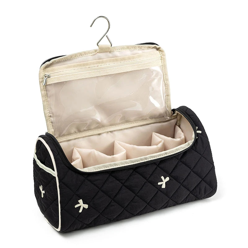 Travel Bag Hangable Storage Bags With Hanging Hook Quilted Travel Case For Airwrap Cotton Hair Tools