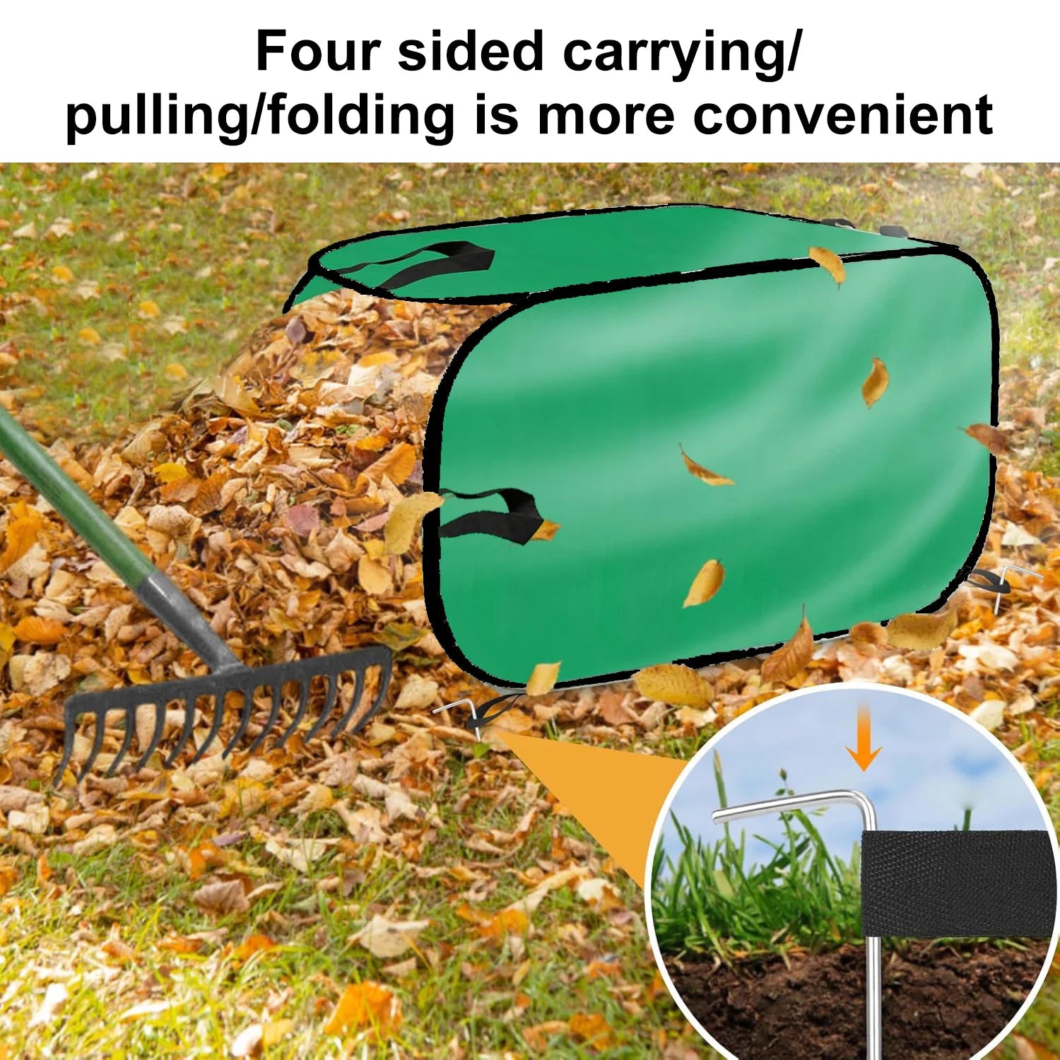 Large Capacity Gardening Garbage Bag, Foldable Leaf Collector, Pop-up Leaf Dustpan Garden Bag, Courtyard Leaf Bag