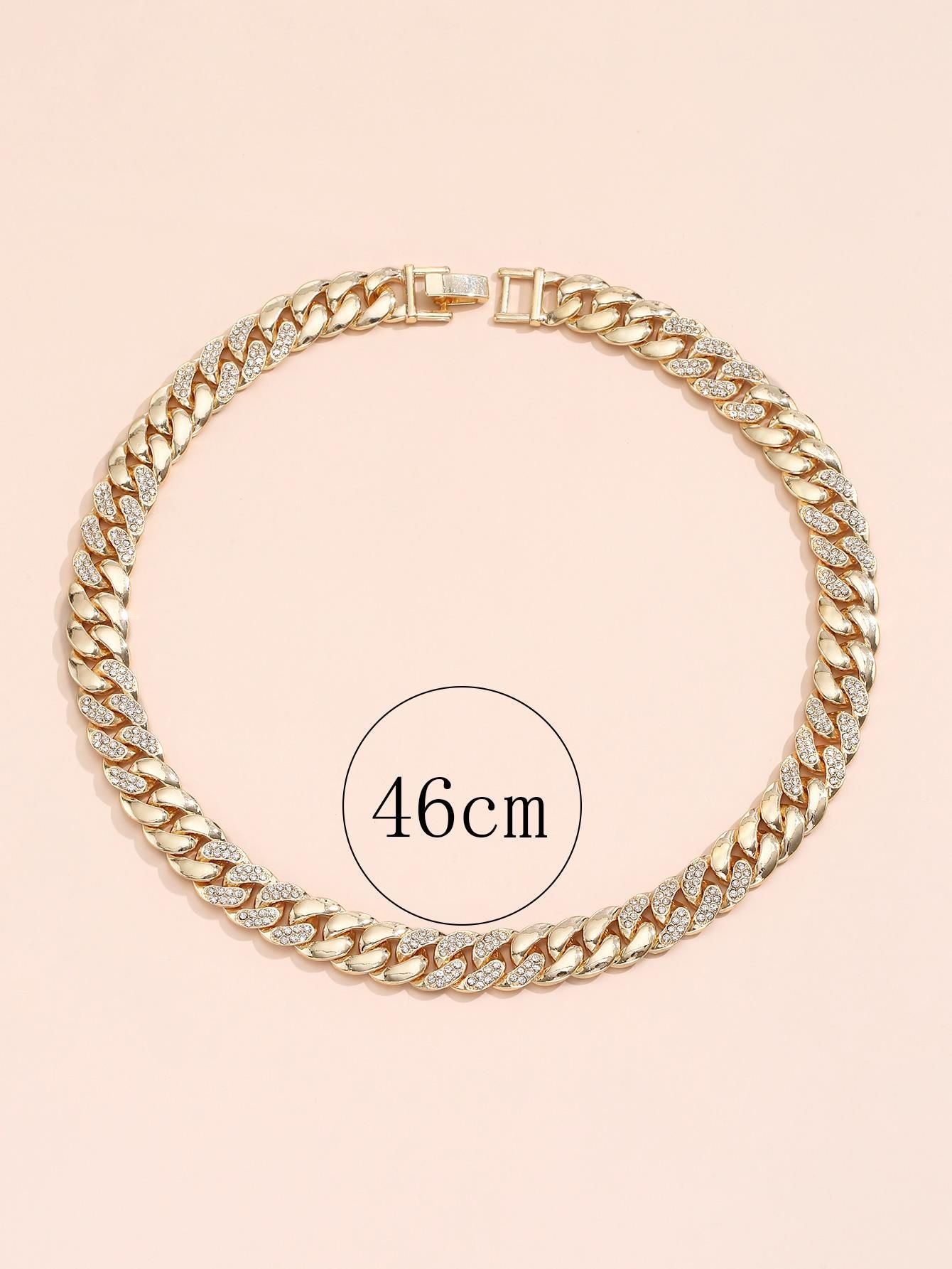 Dimonade Round Link Cuban Gold Chain Necklace